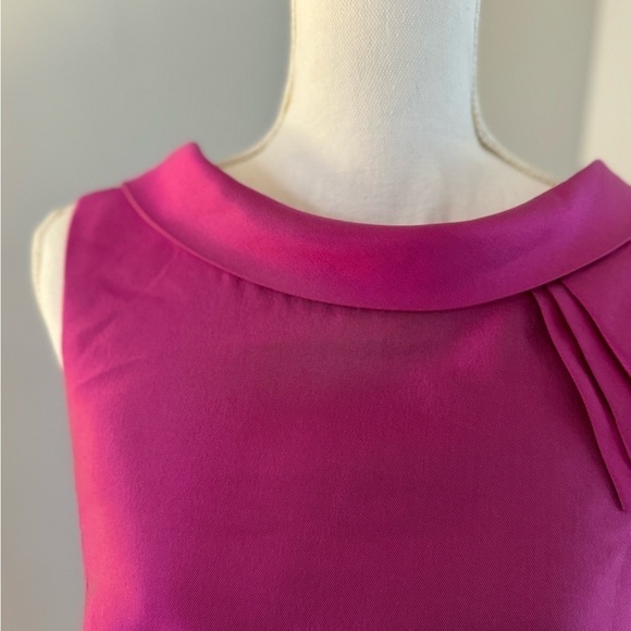 Rickie Freeman For Teri Jon Fuchia Sleeveless Formal Silk Wool Blend Dress S 10 - Picture 6 of 16